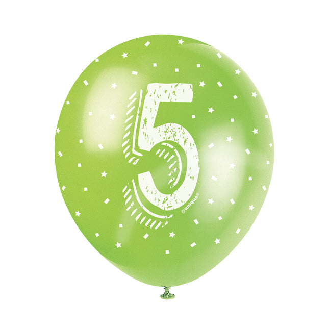 Ballons 5 Jahre Konfetti 30cm 5Stück