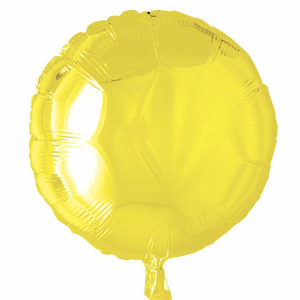 Heliumballon Rund Gelb 46cm Leer