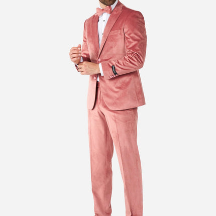 Hellrosa Samt-Smoking für Männer OppoSuits