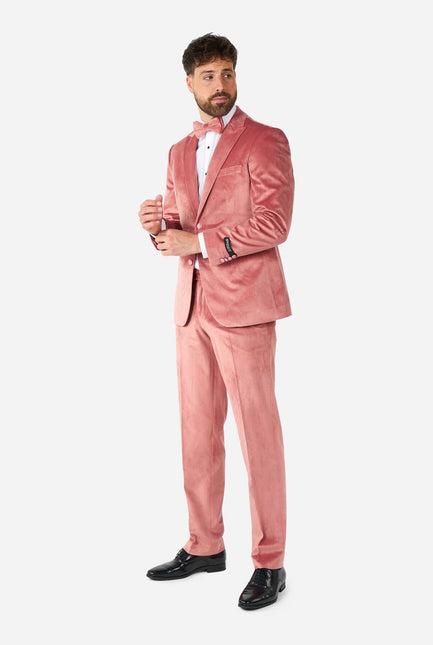 Hellrosa Samt-Smoking für Männer OppoSuits