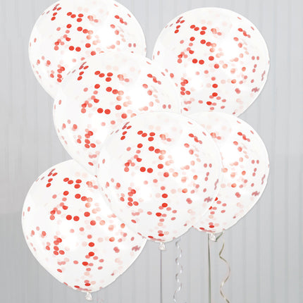 Konfetti Ballons Rot 40cm 6Stk