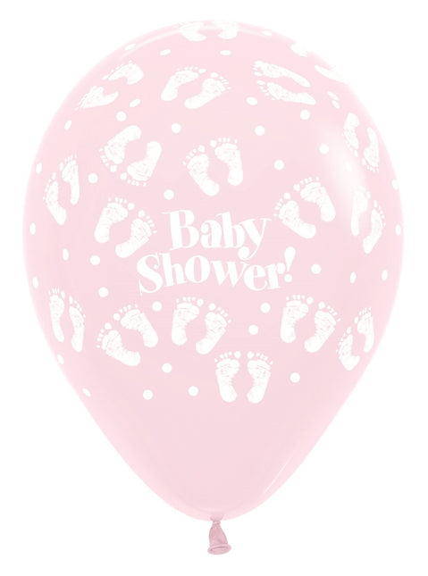 Ballons Baby Dusche Fußabdrücke Pastell Matte Mix 30cm 25pcs