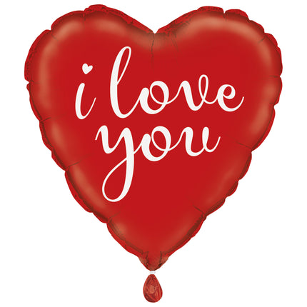 Heliumballon Rotes Herz I Love You Leer 45cm