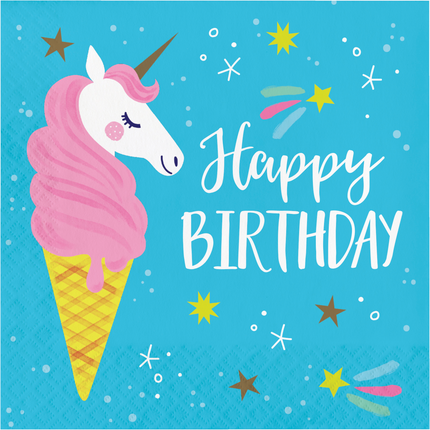 Einhorn Servietten Alles Gute zum Geburtstag 33cm 16Stück