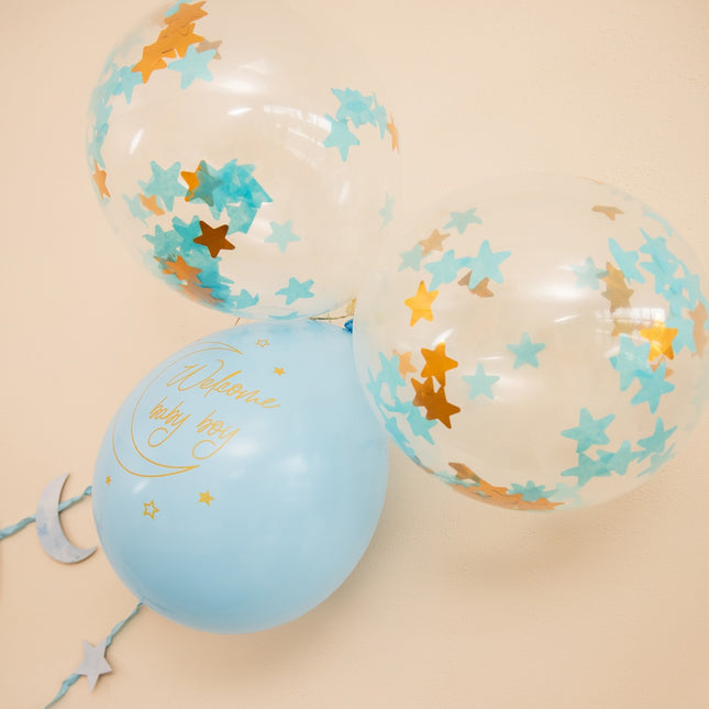 Geburtsballons Blau Safari 30cm 6Stk