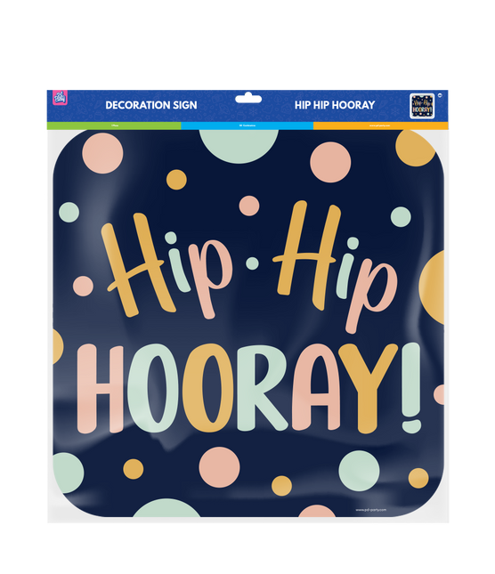 Happy Birthday Türschild Hip Hip Hooray 50cm