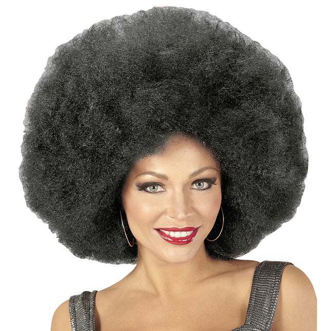 Schwarze Perücke Afro Extra Groß