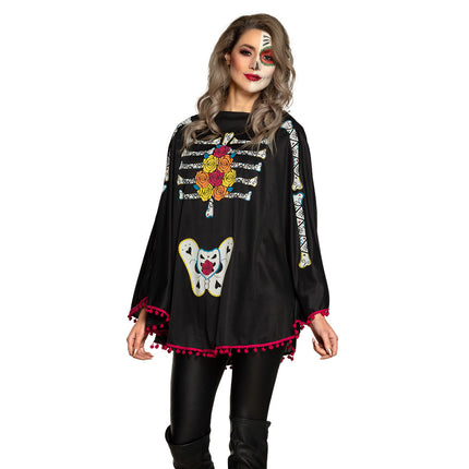 Halloween Tag der Toten Poncho