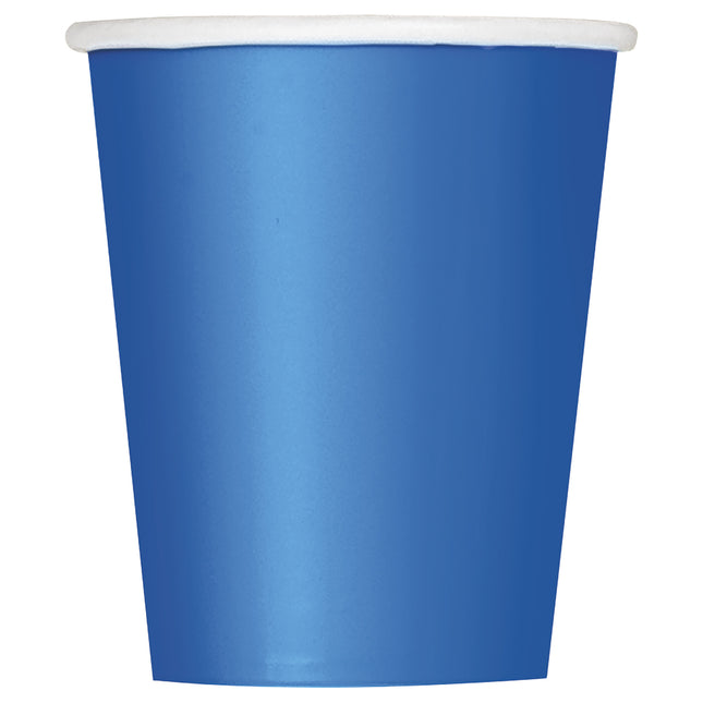 Blaue Becher Papier 266ml 14Stk