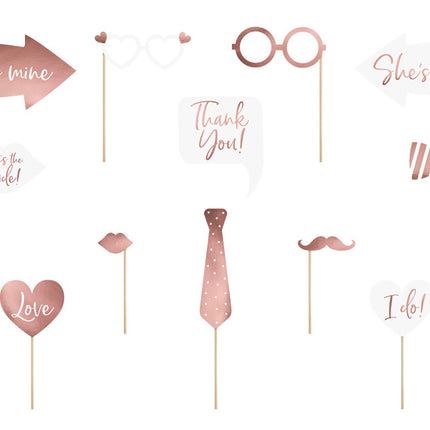 Photobooth Hochzeit Rose Gold 12pcs