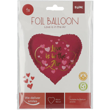 Helium Ballon Herz Love Is In The Air Empty 45cm