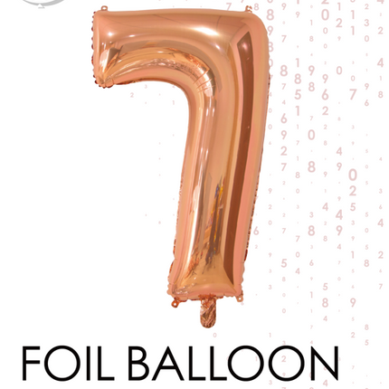 Folienballon Figur 7 Rose Gold 66cm