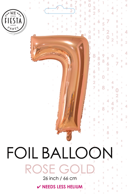 Folienballon Figur 7 Rose Gold 66cm