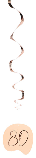 Hängende Dekoration 80 Jahre Rose Gold 75cm 5Stk