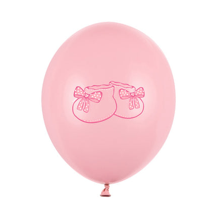 Ballons Baby Schuhe Rosa 30cm 6Stk