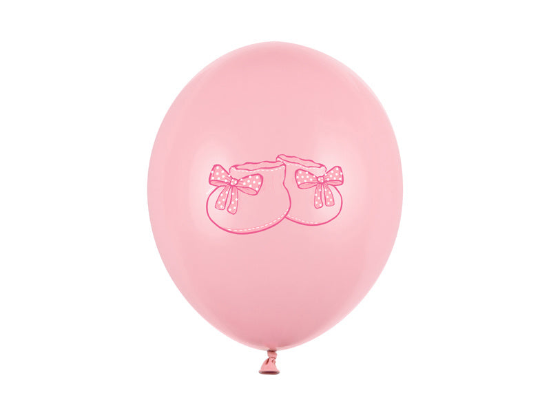 Ballons Baby Schuhe Rosa 30cm 6Stk