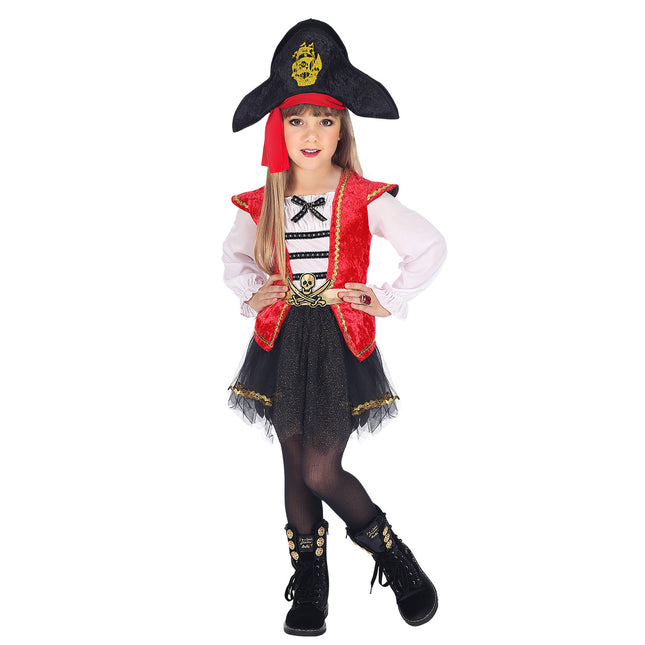 Piratenkleid Schwarz Rot Mädchen Tutu