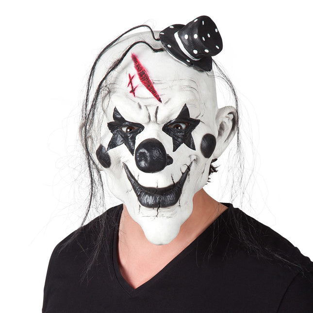 Halloween Maske Clown Weißes Haar