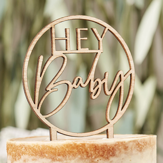 Tortenaufleger Hey Baby Holz 20cm