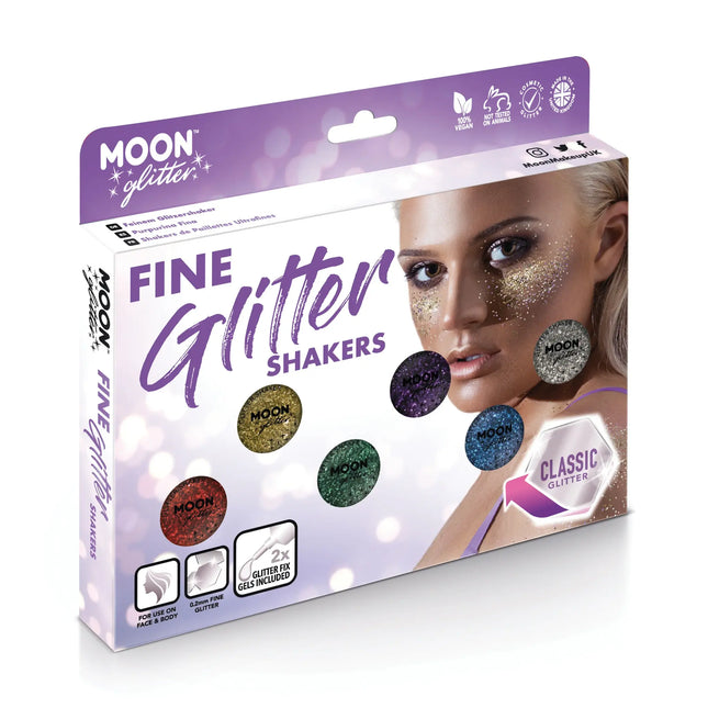 Moon Glitter Classic Fine Glitter Shaker Silber 5g