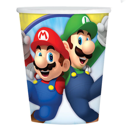 Super Mario Becher Pappe 266ml 8 Stück