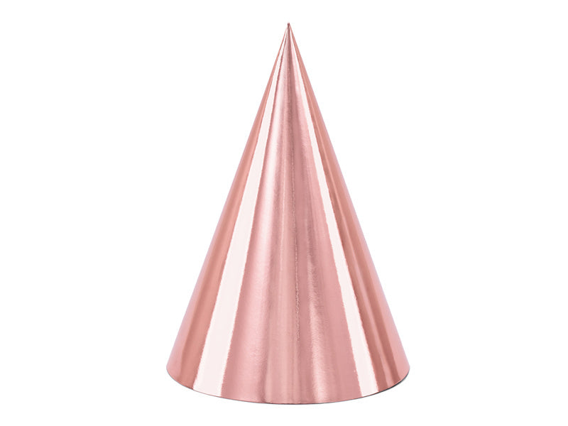 Rose Gold Party Hüte 16cm 6Stk