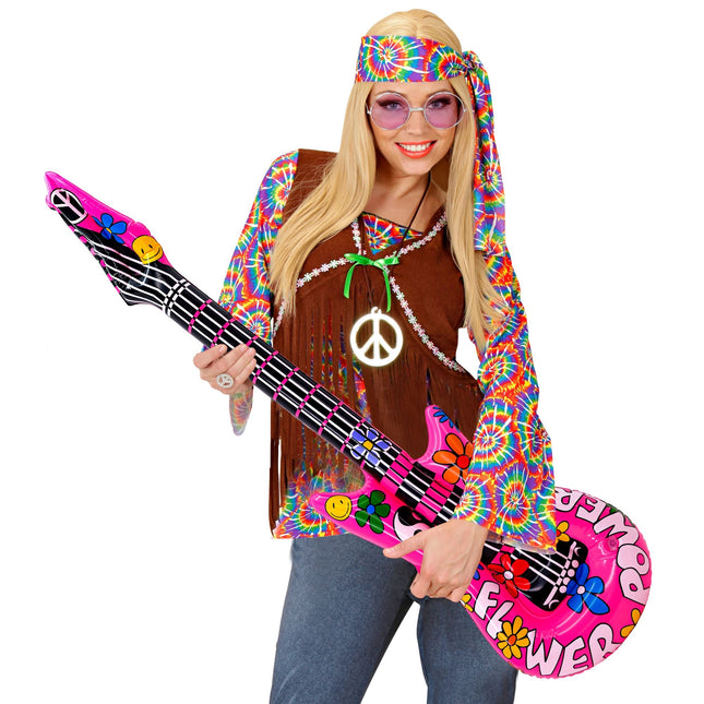 Hippie 60S Fake Gitarre aufblasbar 1,05m