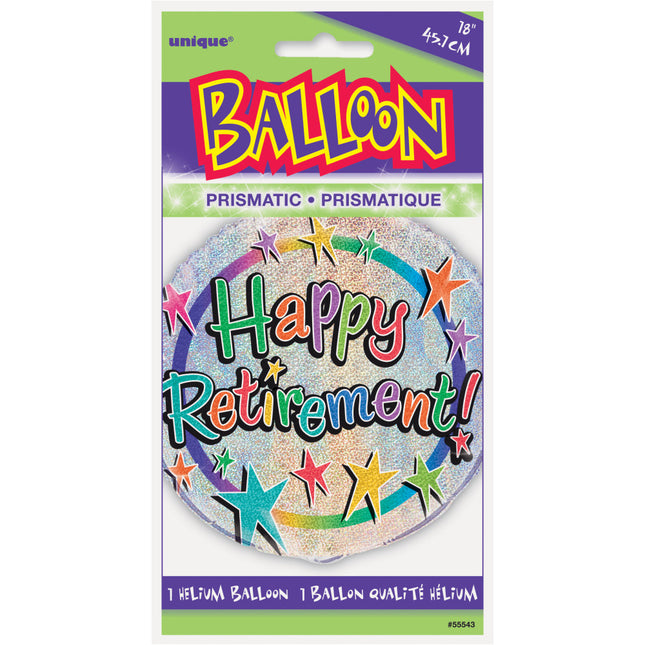 Heliumballon Happy Retirement 45cm leer