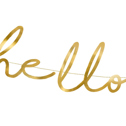 Geburtsgirlande Hello Baby Gold 70cm