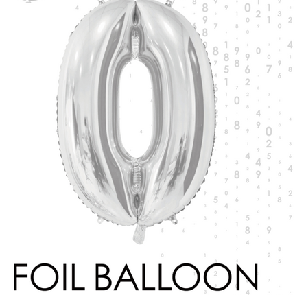 Folienballon Figur 0 Silber 66cm