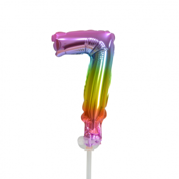 Folienballon Figur 7 Regenbogen 13cm leer