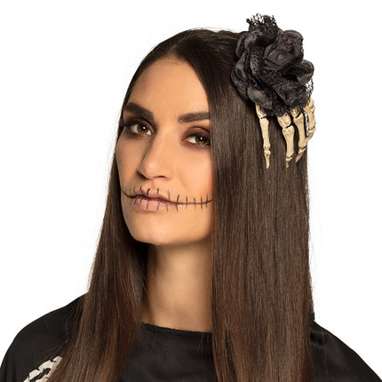 Halloween Haar Accessoire Skelett Hand