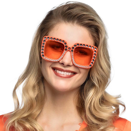 Orange Brille Glitter