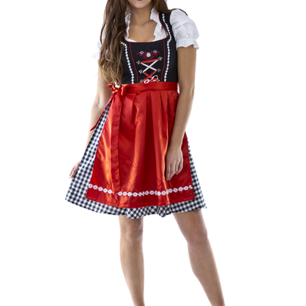 Schwarz-weißes Dirndlkleid Oktoberfest Damen kariert