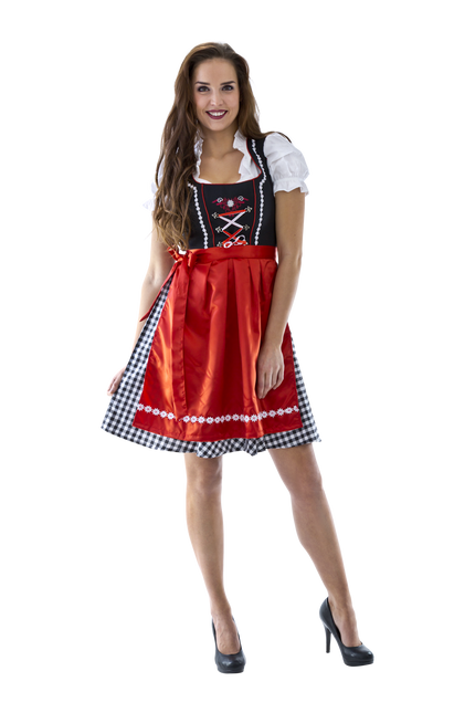 Schwarz-weißes Dirndlkleid Oktoberfest Damen kariert