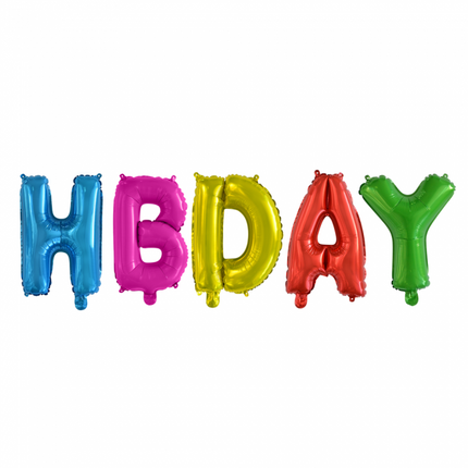 Luftballons Buchstaben Set Hbday Bunt 41cm