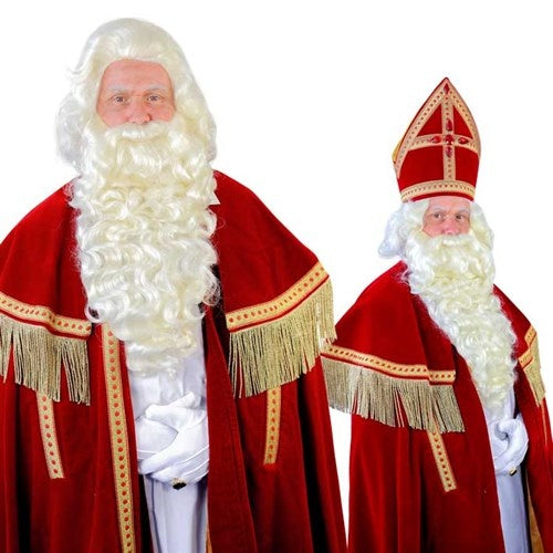 Sinterklaas-Bart Kanekalon 55cm 3-teilig