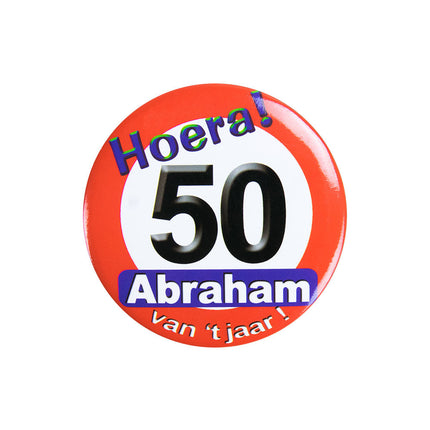 Abraham Button 50 Jahre Straßenschild 5,5cm