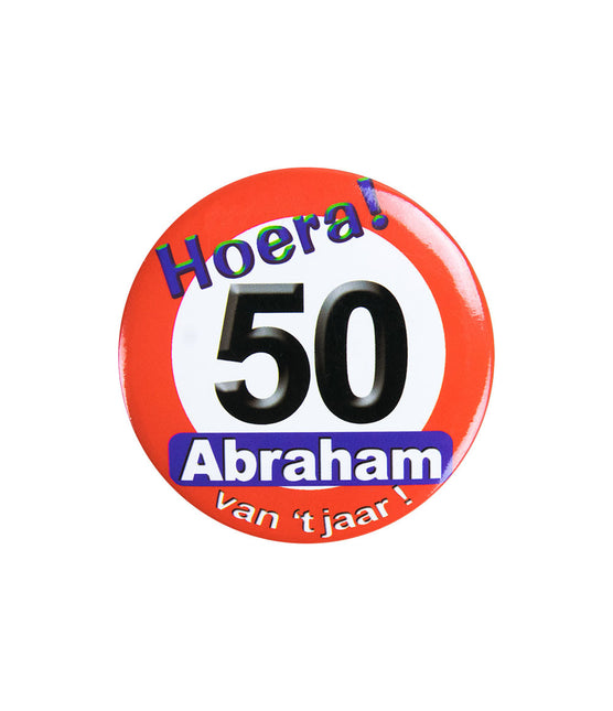 Abraham Button 50 Jahre Straßenschild 5,5cm