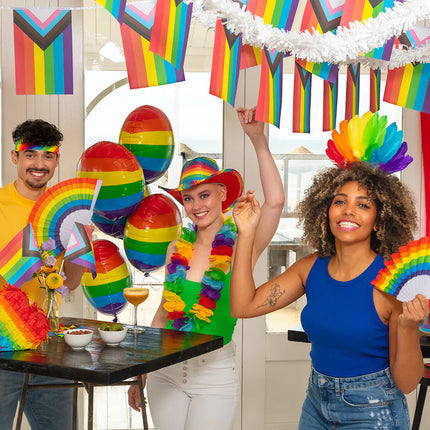 Haarband Regenbogen Federn