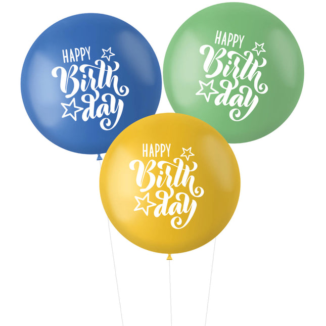 Luftballons Happy Birthday 80cm 3Stk