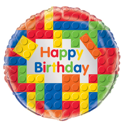 Helium Ballon Lego Happy Birthday 45cm leer