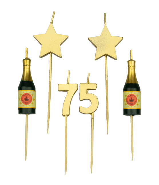 Kerzen 75 Jahre Champagner 17,5cm