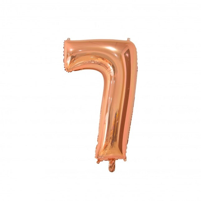 Folienballon Figur 7 Rose Gold 66cm