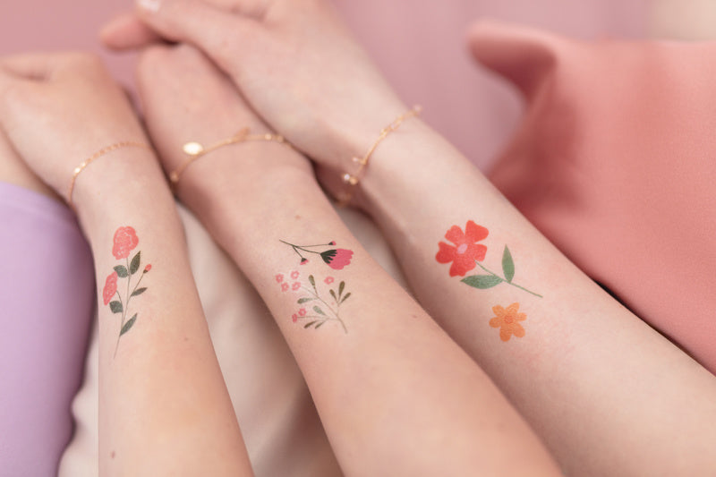 Tattoos Blumen Mix 19Stück