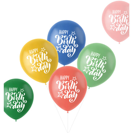 Luftballons Happy Birthday 33cm 6Stk