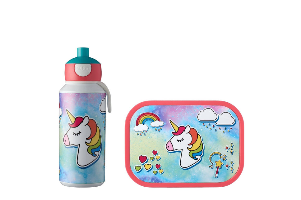 Lunch-Set Campus Trinkflasche+Lunchbox Einhorn