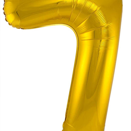 Folienballon Figur 7 Gold Metallic XL 86cm leer