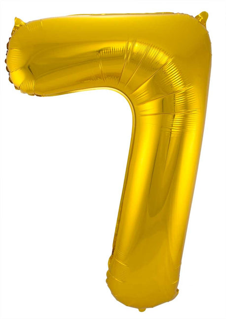 Folienballon Figur 7 Gold Metallic XL 86cm leer