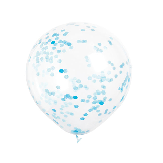 Konfetti Ballons Hellblau 40cm 6Stk